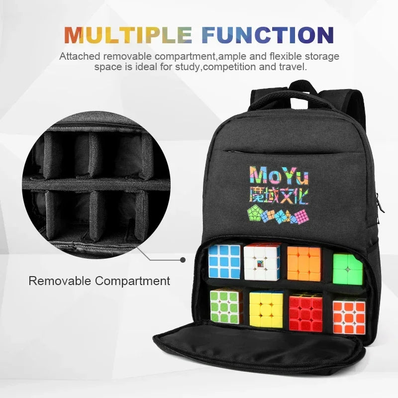 [PiCube] MoYu Backpack Bag Black Professional Bags for Magic Puzzle Cube 2x2 3x3x3 4x4 5x5 6x6 7x7 8x8 9x9 All Layer Toy Sets