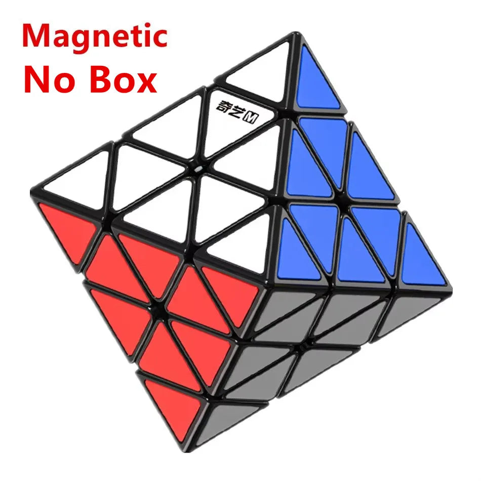 New Qiyi Fun FTO Rotating Octahedron Magnetic Magic Cube Professional Speed Black Cube  Fidget Cubo Magico Puzzle Toys Gifts
