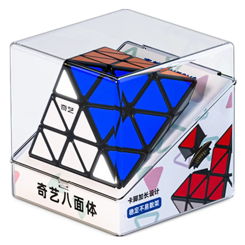 New Qiyi Fun FTO Rotating Octahedron Magnetic Magic Cube Professional Speed Black Cube  Fidget Cubo Magico Puzzle Toys Gifts
