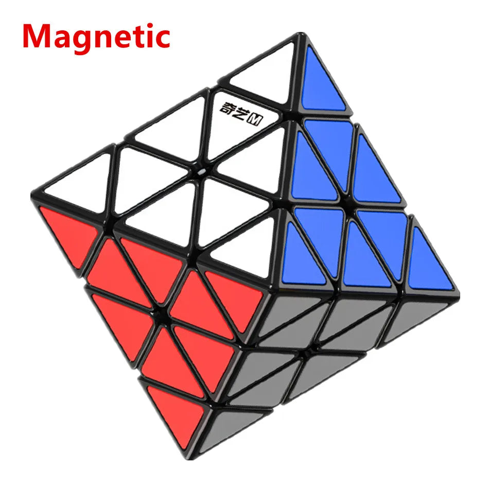 New Qiyi Fun FTO Rotating Octahedron Magnetic Magic Cube Professional Speed Black Cube  Fidget Cubo Magico Puzzle Toys Gifts