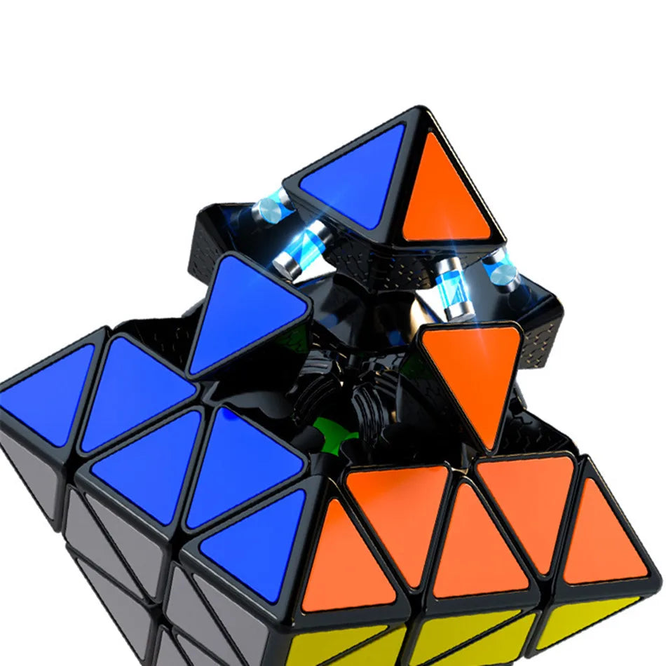 New Qiyi Fun FTO Rotating Octahedron Magnetic Magic Cube Professional Speed Black Cube  Fidget Cubo Magico Puzzle Toys Gifts